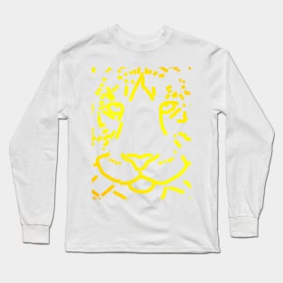 Yellow Tiger Face Long Sleeve T-Shirt